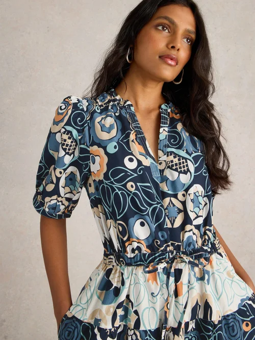 Elle Gestuftes Kleid - Blue Pr - 52/R Bild 3