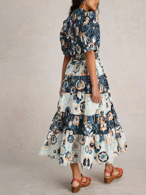 Elle Gestuftes Kleid - Blue Pr - 52/R Bild 4