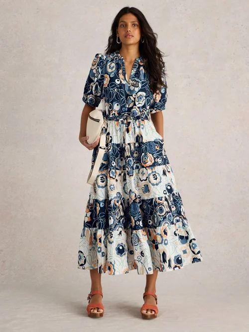 Elle Gestuftes Kleid - Blue Pr - 52/R Bild 2