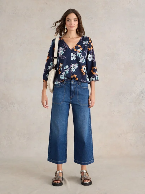 Tia 7/8-Jeans mit weitem Bein - Dk Denim - 52/R Bild 2