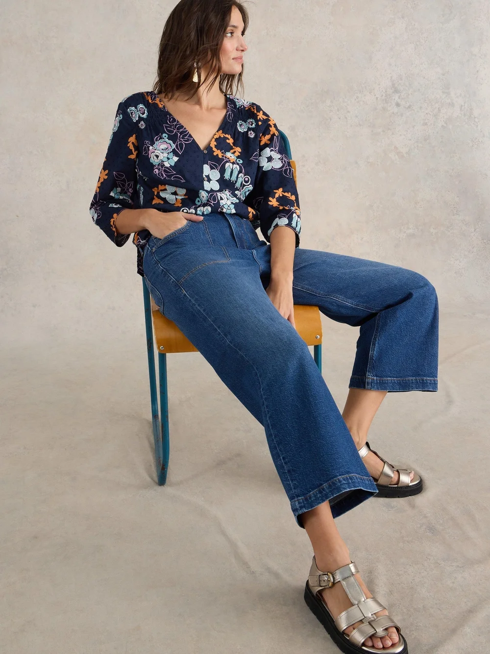 Tia 7/8-Jeans mit weitem Bein - Dk Denim - 52/R Bild 1