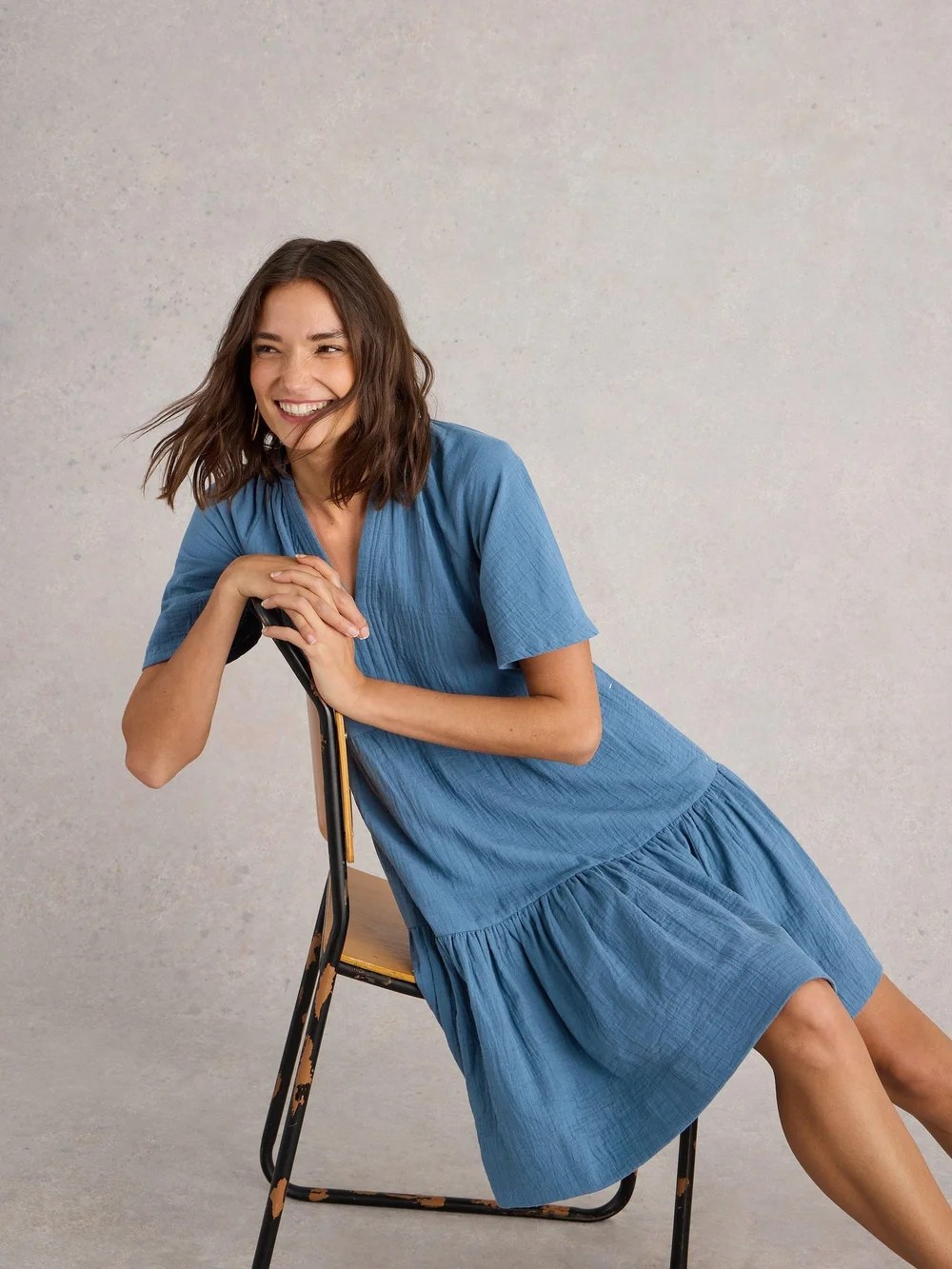 Kleid Sophia aus Bio-Baumwolle - Dus Blue - 52 Bild 1