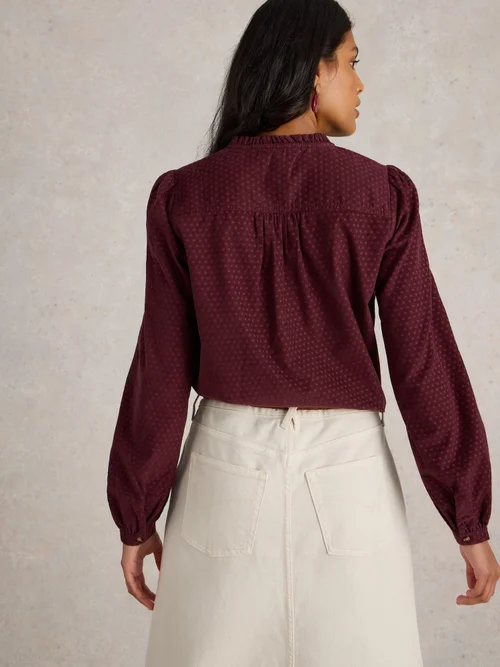 Getupfte Kordbluse Daria - Mid Plum - 46 Bild 4