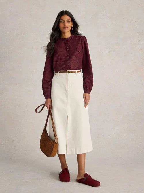 Getupfte Kordbluse Daria - Mid Plum - 44 Bild 2