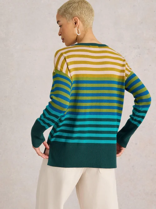 Gestreifter Pullover Olive - Green Mlt - 50 Bild 4