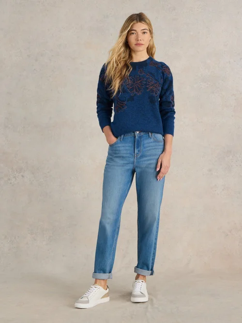 Bestickter Pullover Julie - Mid Blue - 48 Bild 2