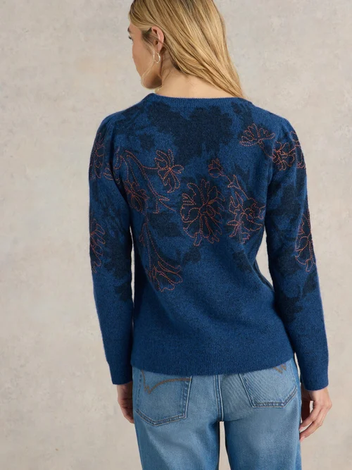 Bestickter Pullover Julie - Mid Blue - 48 Bild 4