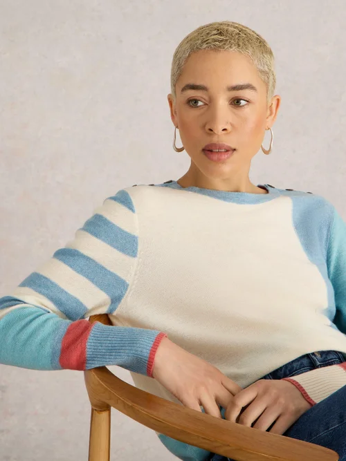 Colour-Block Pullover Emma - Blue Mlt - 52 Bild 1