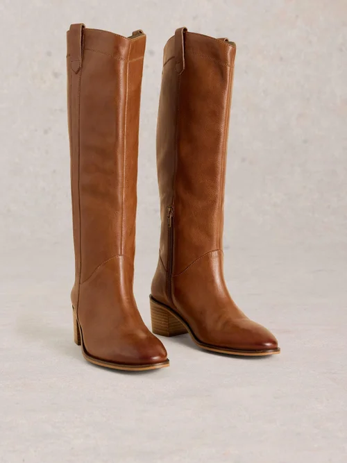 Kniehohe Lederstiefel Izzy - Mid Tan - 39 Bild 3