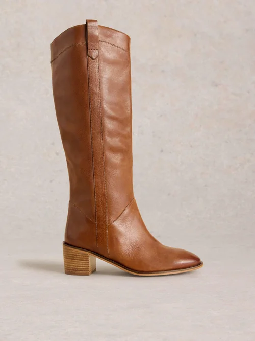 Kniehohe Lederstiefel Izzy - Mid Tan - 41 Bild 1