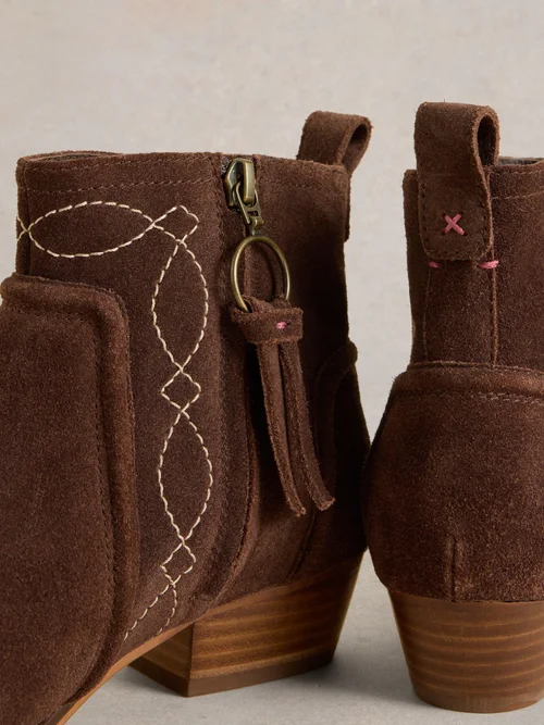 Bestickte Stiefeletten Cedar - Dk Brown - 39 Bild 4