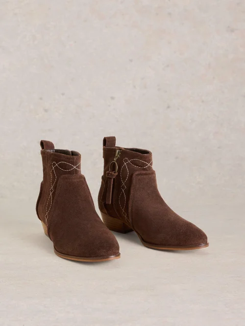 Bestickte Stiefeletten Cedar - Dk Brown - 39 Bild 2