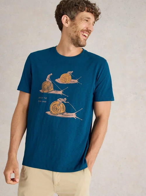 T-Shirt mit Slow-Lane-Grafik - Teal Pr - XXXL Bild 3