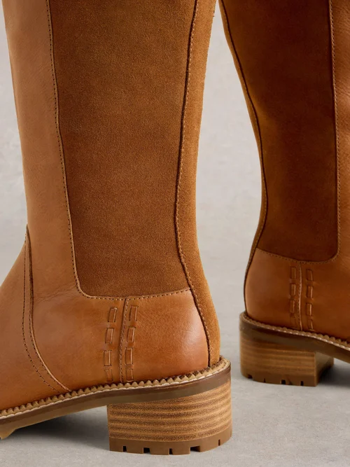 Knielange Lederstiefel Serena - Mid Tan - 41 Bild 4