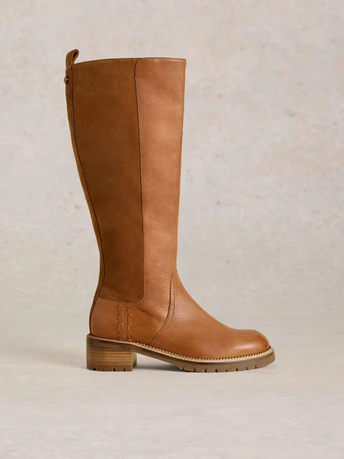 Knielange Lederstiefel Serena - Mid Tan - 41 Bild 1