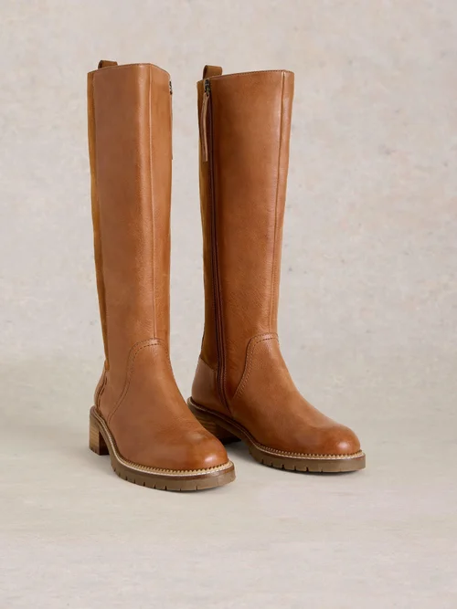 Knielange Lederstiefel Serena - Mid Tan - 41 Bild 3
