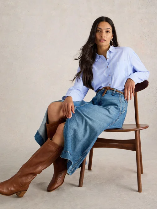 Langgeschnittene Bluse Laurel - Blue Mlt - 52 Bild 1