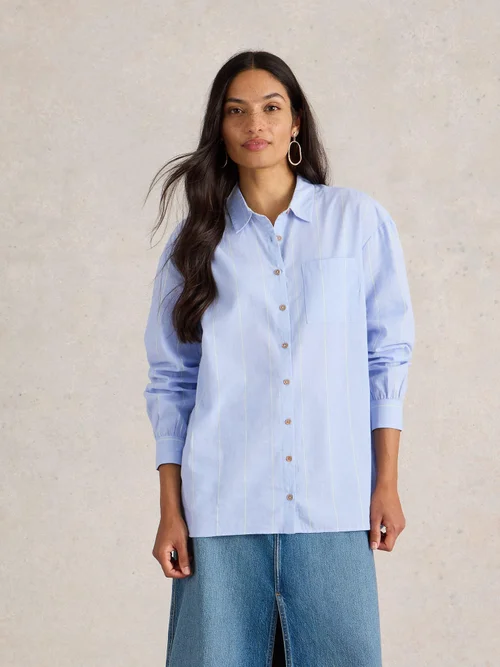 Langgeschnittene Bluse Laurel - Blue Mlt - 52 Bild 3