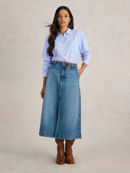 Langgeschnittene Bluse Laurel - Blue Mlt - 52 Bild 2