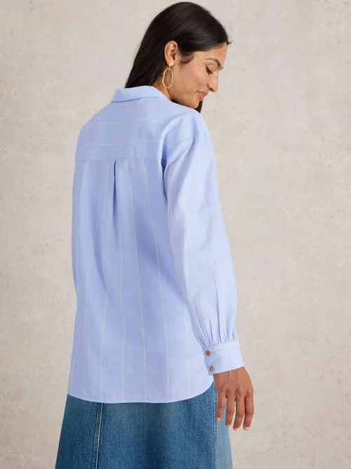 Langgeschnittene Bluse Laurel - Blue Mlt - 52 Bild 4