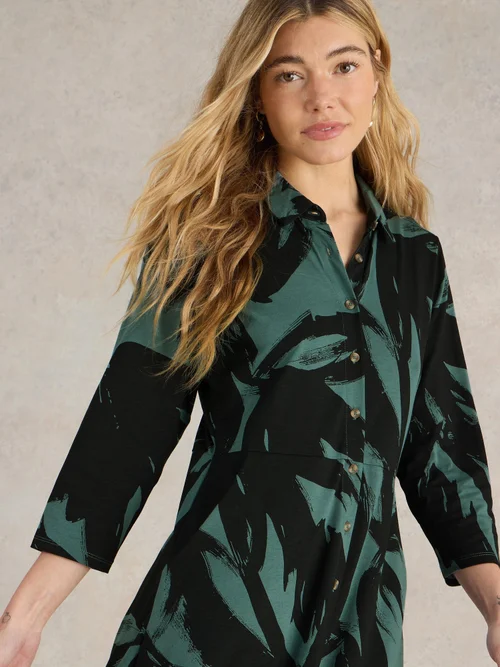 Blusenkleid Rua aus Jersey - Green Pr - 52/R Bild 3
