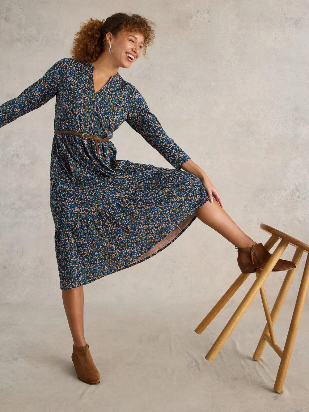 Jerseykleid Naya - Navy Multi - 42/R Bild 1