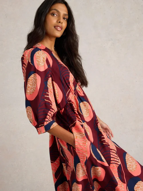 Midikleid Lucy aus EcoVero Viskose - Plum Pr - 52/R Bild 3