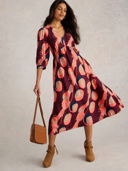 Midikleid Lucy aus EcoVero Viskose - Plum Pr - 52/R Bild 1