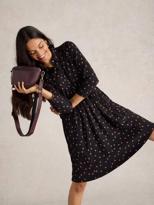 Geripptes Blusenkleid Everly aus Jersey - Blk Pr - 52/R Bild 1