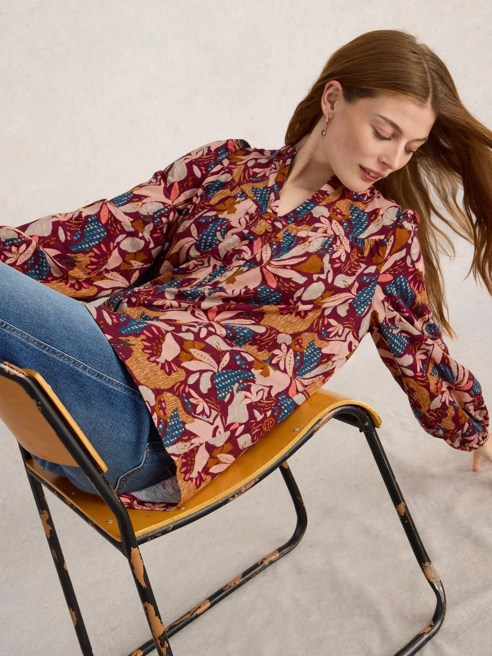 Langgeschnittene Bluse Teresa - Plum Pr - 52 Bild 1