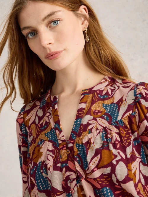 Langgeschnittene Bluse Teresa - Plum Pr - 52 Bild 3