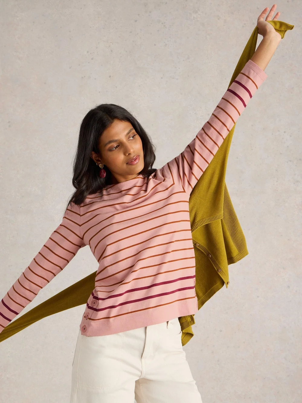 Gestreiftes Langarmshirt Willow - Pink Mlt - 52 Bild 1