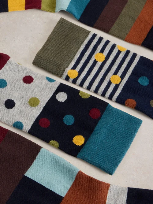 4-er Pack Socken Hotch Potch - Navy Multi - 44-46 Bild 3
