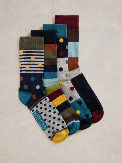 4-er Pack Socken Hotch Potch - Navy Multi - 44-46 Bild 2