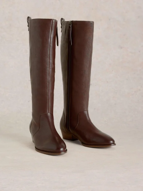 Knielange Lederstiefel Willow - Dk Brown - 41 Bild 4