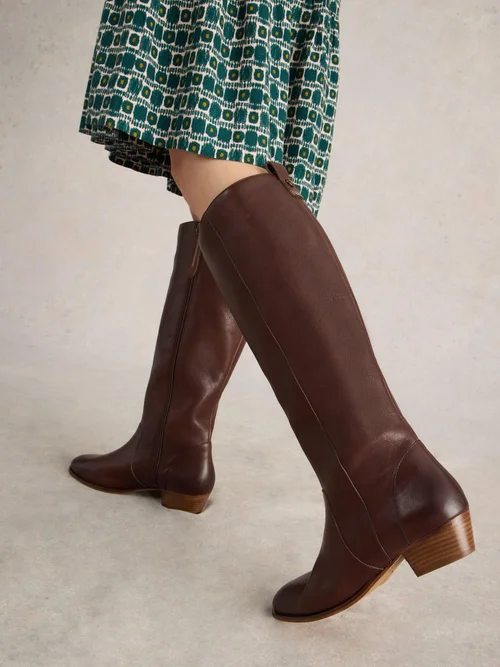 Knielange Lederstiefel Willow - Dk Brown - 41 Bild 2