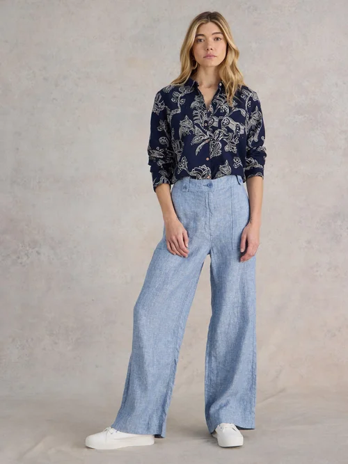 Bluse Sophie aus Bio-Baumwolle - Navy Pr - 52 Bild 2