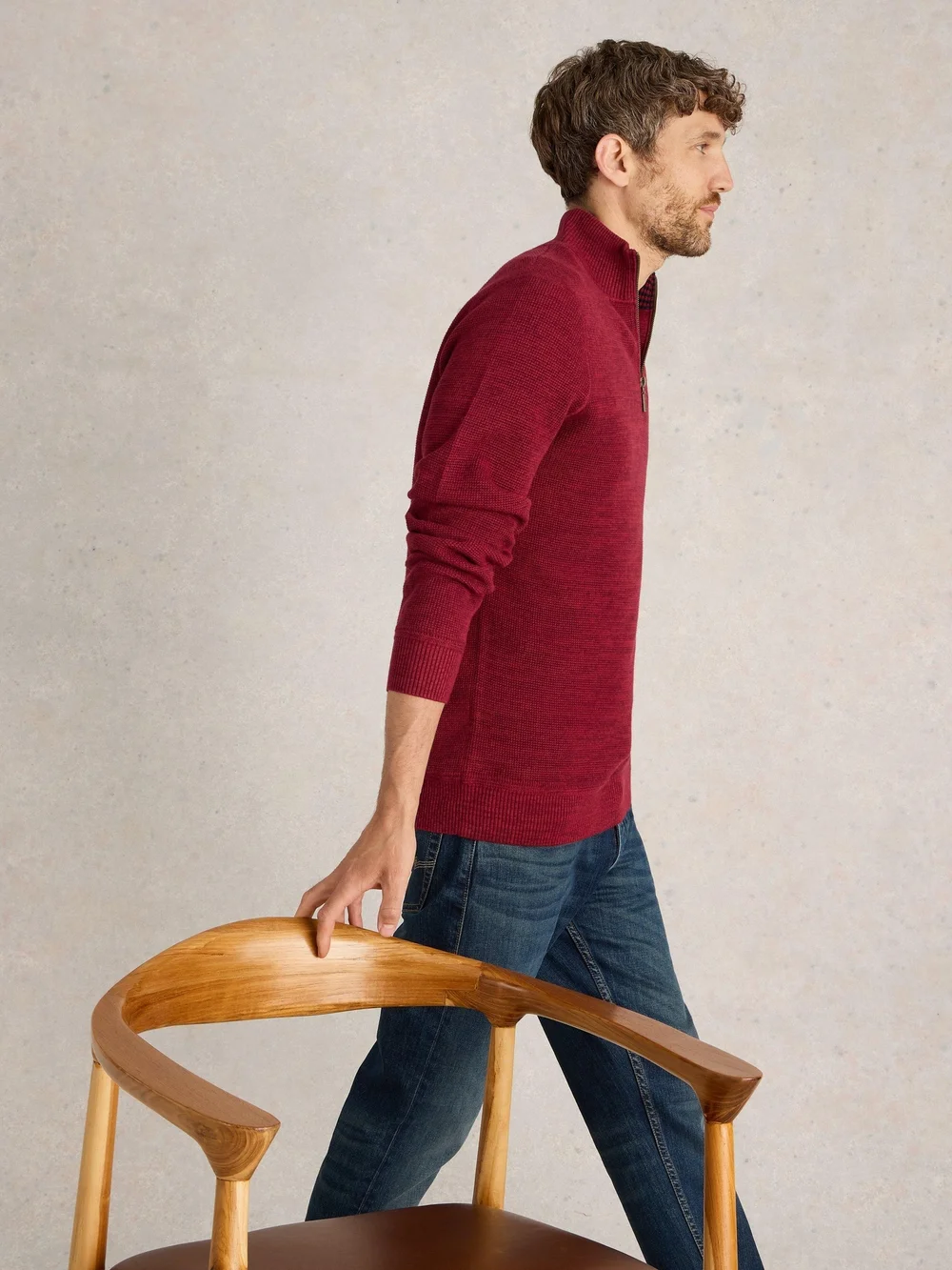 Attadale Pullover mit Trichterkragen - Deep Red - XXXL Bild 1
