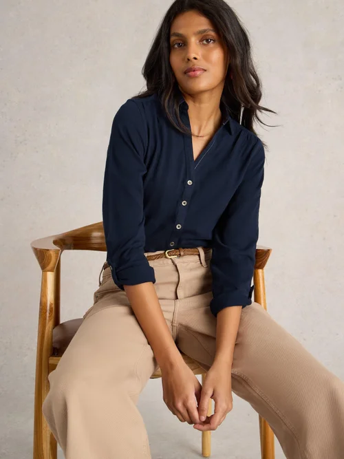 Bluse Annie aus Bio-Baumwolle - Fr Navy - 52 Bild 1