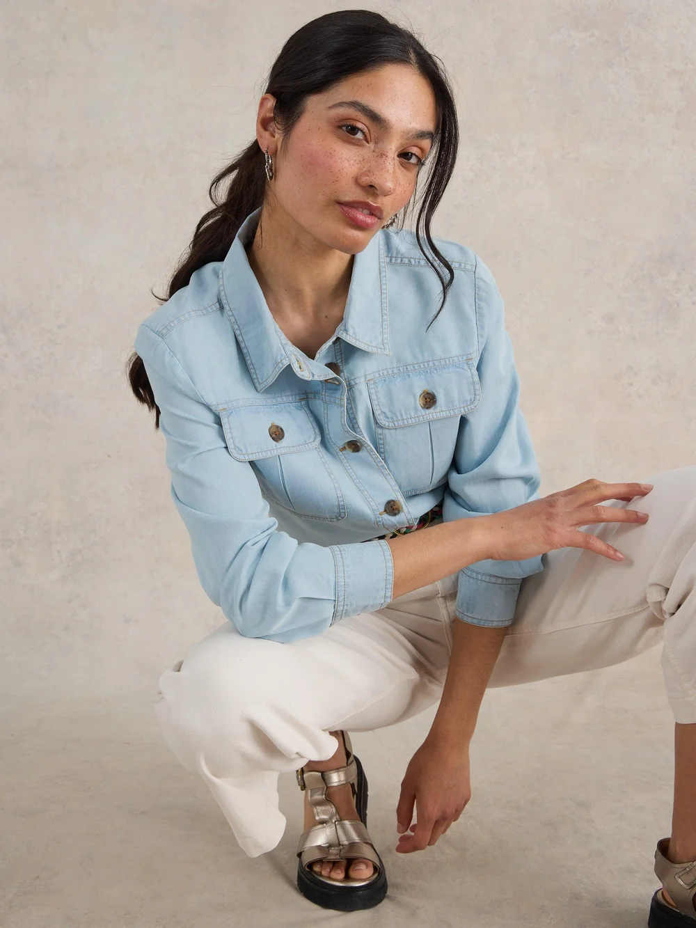 Demi Cargobluse - Lgt Denim - 52 Bild 1