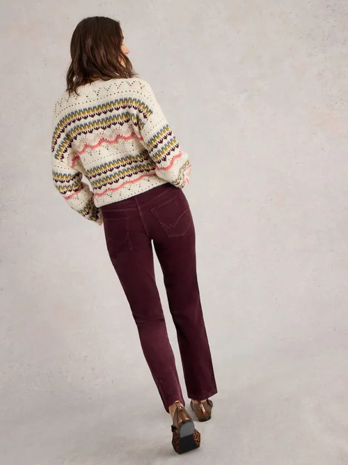 Gerade Kordhose Brooke - Mid Plum - 42/R Bild 4