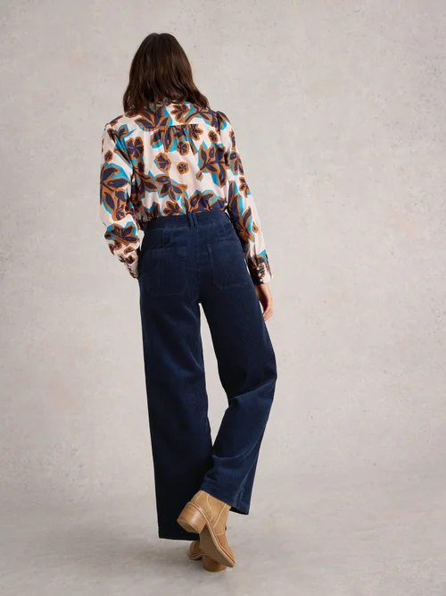 Kordhose Belle mit weitem Bein - Dark Navy - 46/R Bild 4