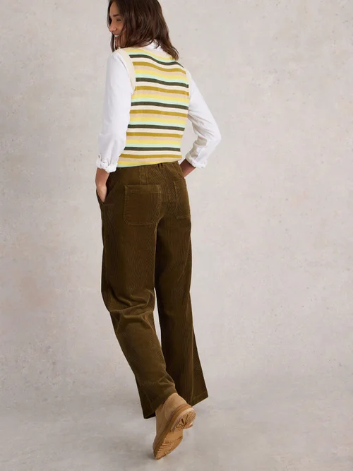 Kordhose Belle mit weitem Bein - Khaki Grn - 52/R Bild 4