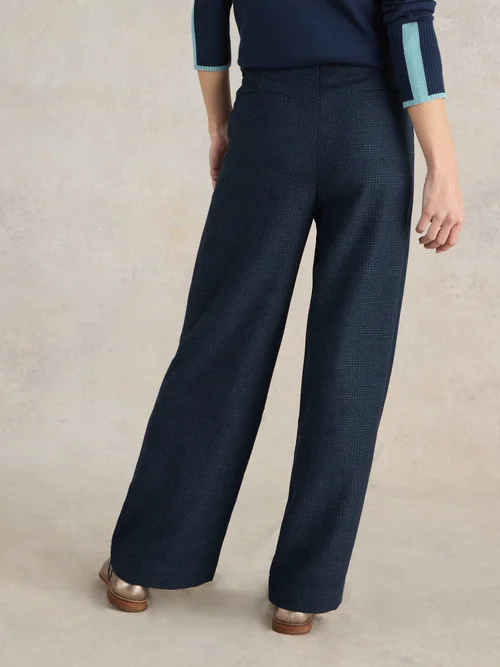 Tweedhose Una mit weitem Bein - Navy Multi - 44/R Bild 4