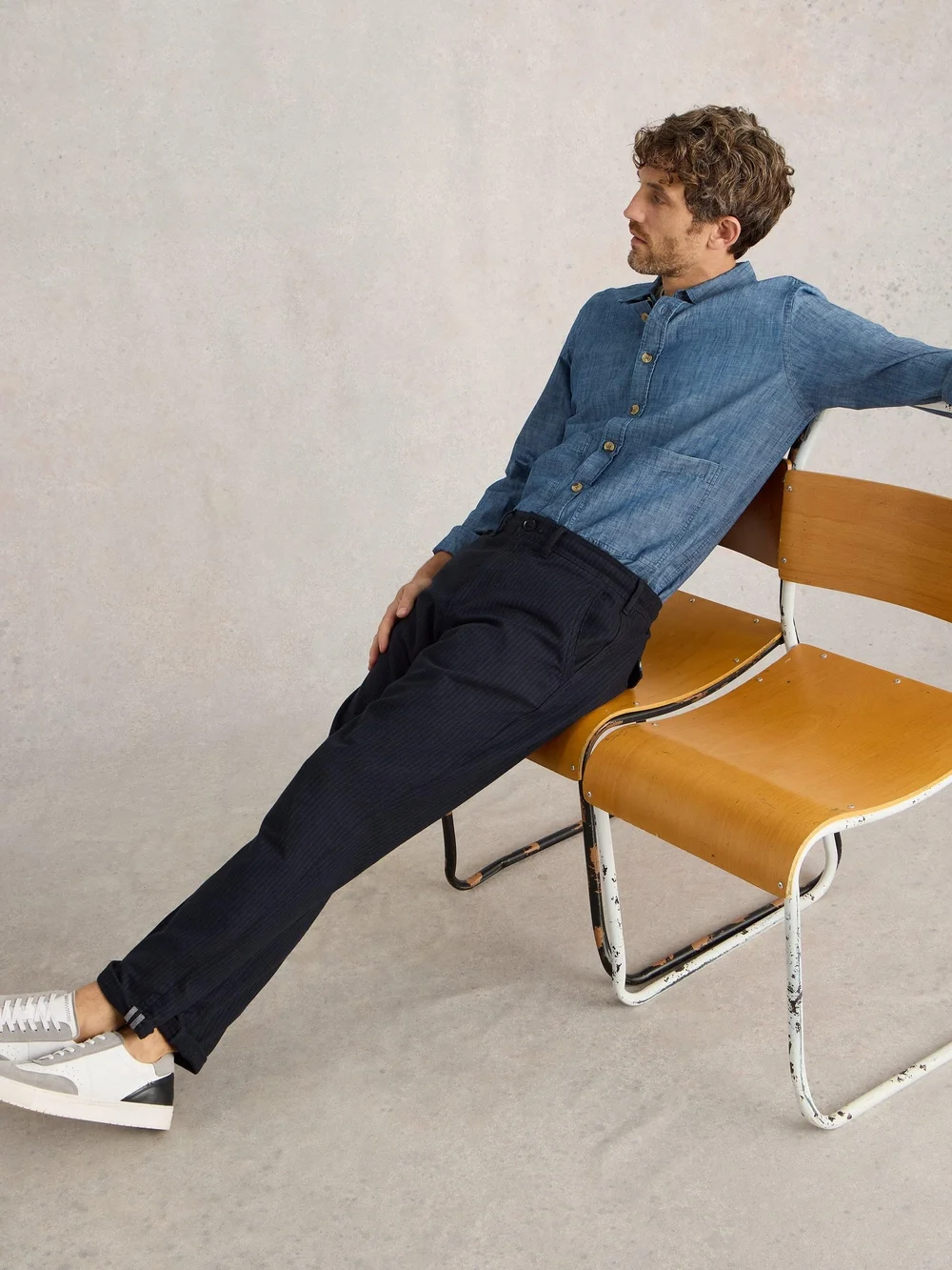 Chinohose mit Nadelstreifen - Navy Multi - 40/R Bild 1