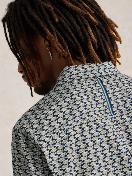 Hemd mit Fischprint - Navy Multi - S Bild 3