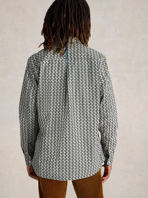 Hemd mit Fischprint - Navy Multi - S Bild 4