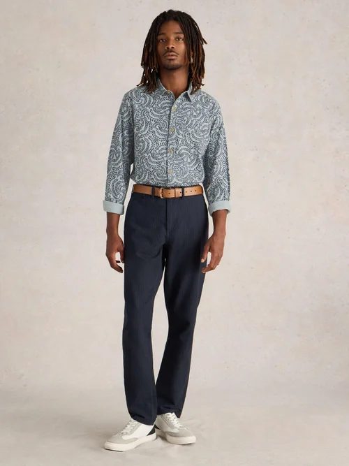 Hemd mit Blattprint - Blue Mlt - S Bild 2