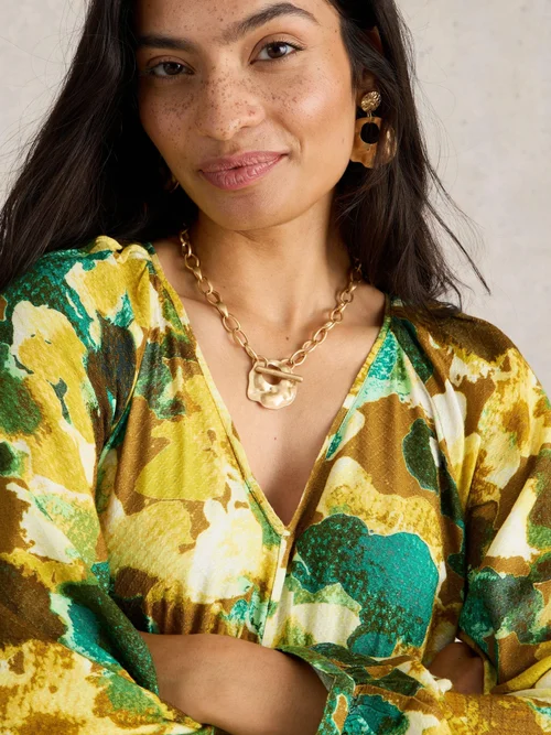 Midikleid Imogen - Yellow Pr - 52/R Bild 3