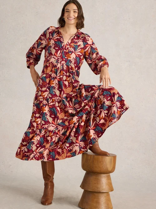 Gestuftes Hemdblusenkleid Virginia - Plum Pr - 52/R Bild 1